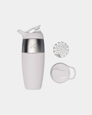Insulated shaker bottle, perfect for mixing supplements and maintaining beverage temperatures during workouts.